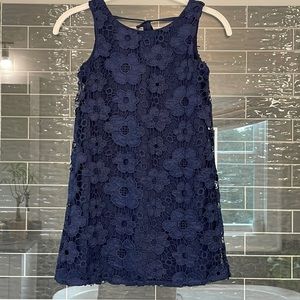 Girls navy blue lace dress